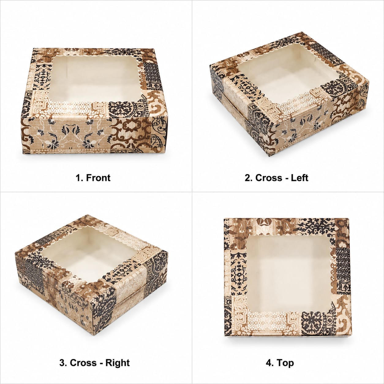 6 Brownie Box Printed (Flower)  3 x 3 x 2