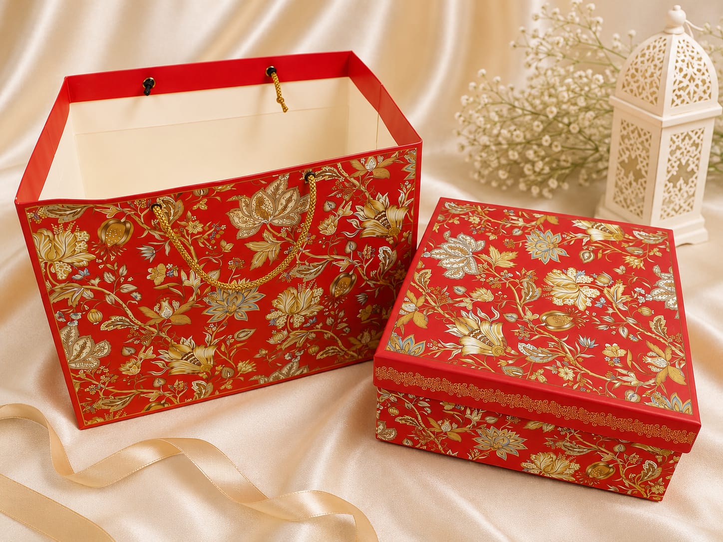 JJ TOP BOTTOM WITH CARRY BAG 10*10*4 — Wholesale festival-diwali Box IMPACK