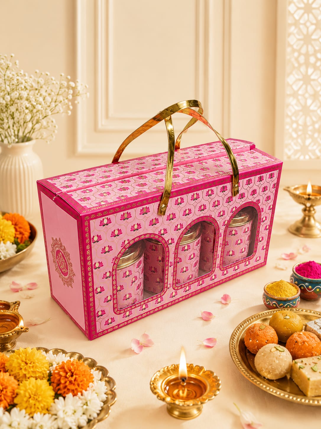 JJ FOLDABLE TIN BOX - 3 TIN — Wholesale festival-diwali Box IMPACK